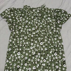 Ann Taylor Factory Olive Floral Top